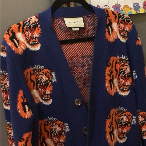 Gucci Other - Gucci Tiger Jacquard Wool Cardigan - Men’s Medium